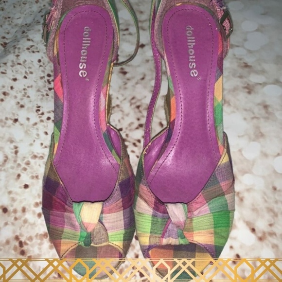 Pastel Plaid Dollhouse Wedges - Picture 1 of 5